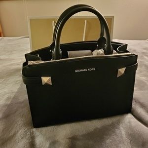 NWT Michael Kors Leather Black Karla Satchel